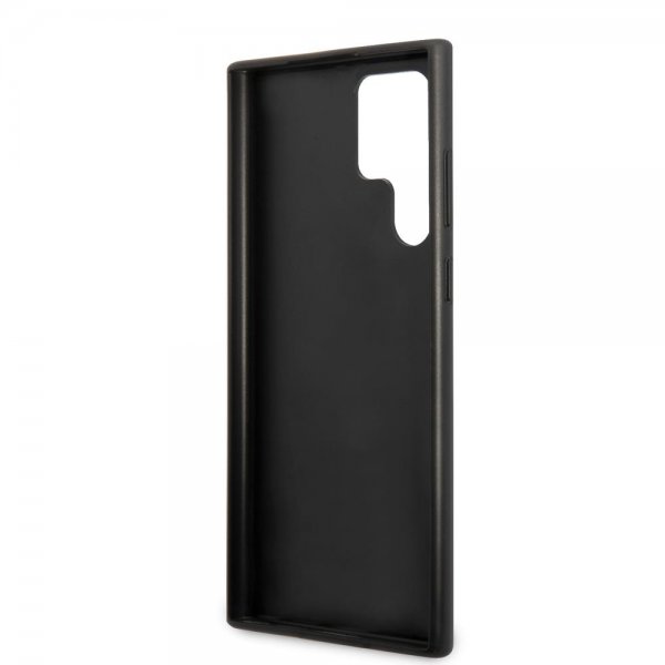 Guess Samsung Galaxy S22 Ultra Suojakuori Saffiano Metal Logo Musta
