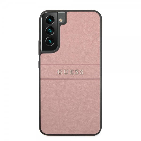 Guess Samsung Galaxy S22 Plus Suojakuori Saffiano Metal Logo Roosa