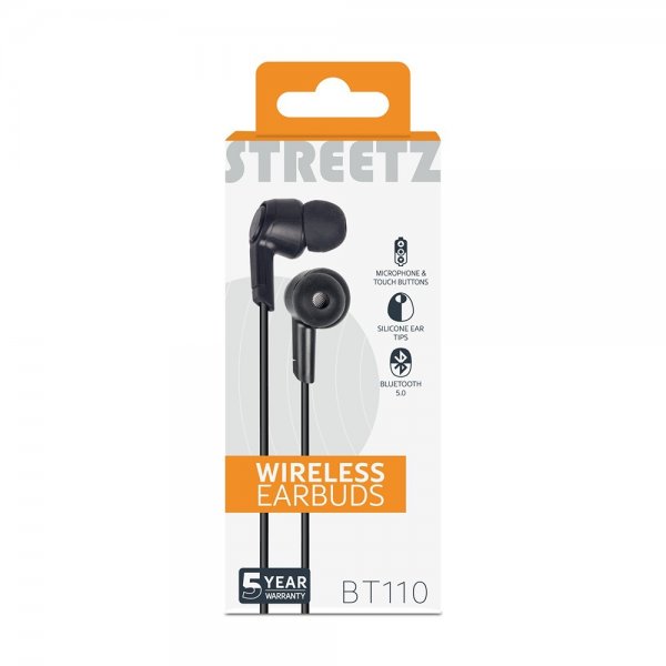 Streetz Kuulokkeet BT110 Langattomat Nappikuulokkeet Musta