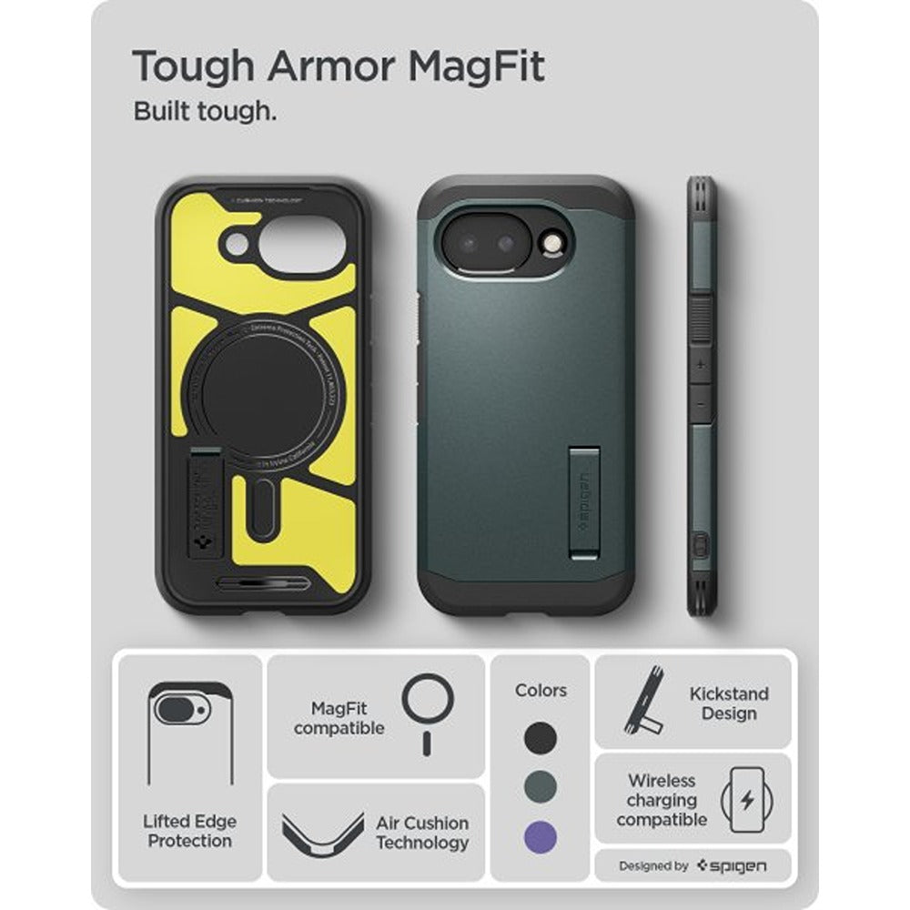 Spigen Google Pixel 10a Kuori Tough Armor MagFit Abyss Green