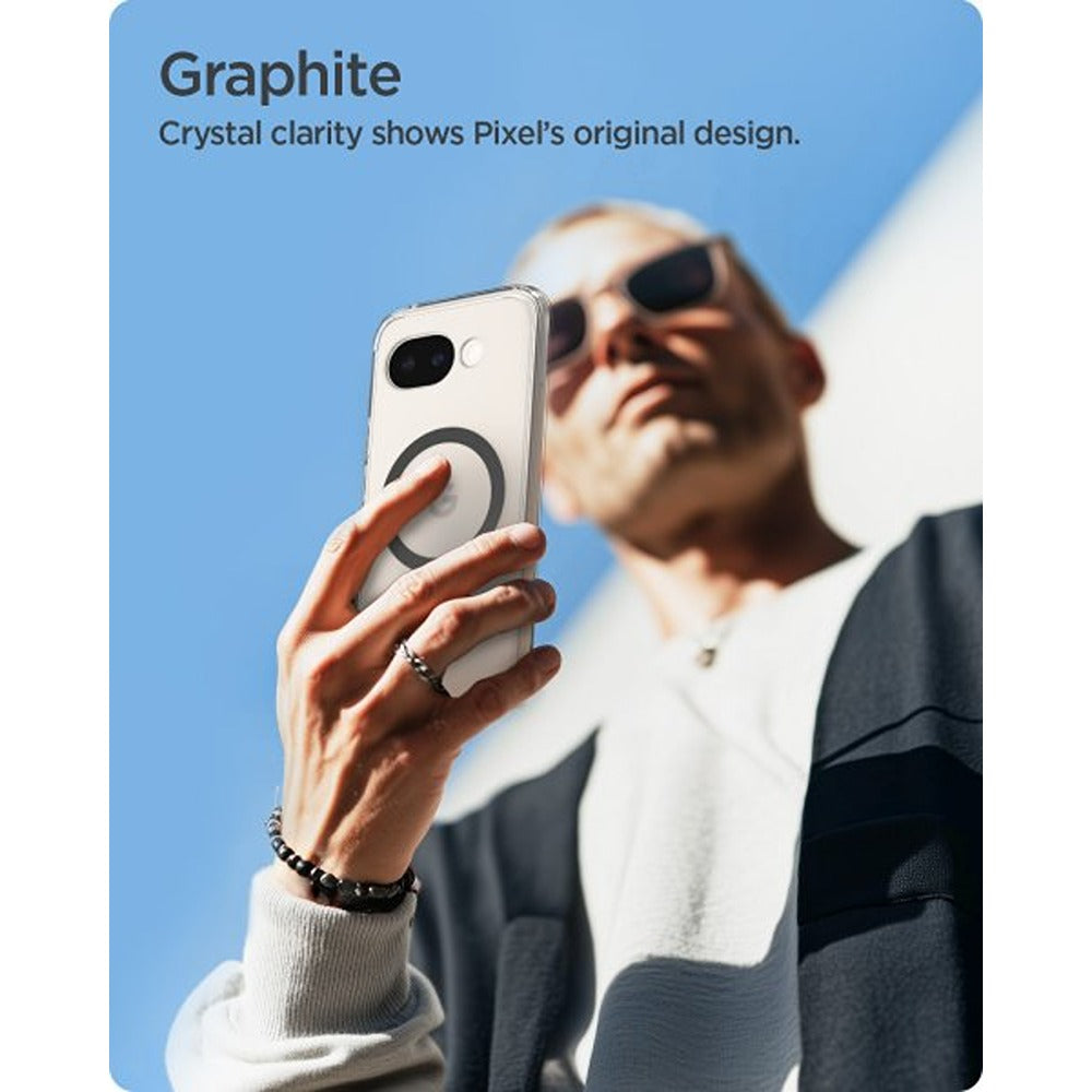 Spigen Google Pixel 10a -suojakuori Ultra Hybrid MagFit Clear Graphite