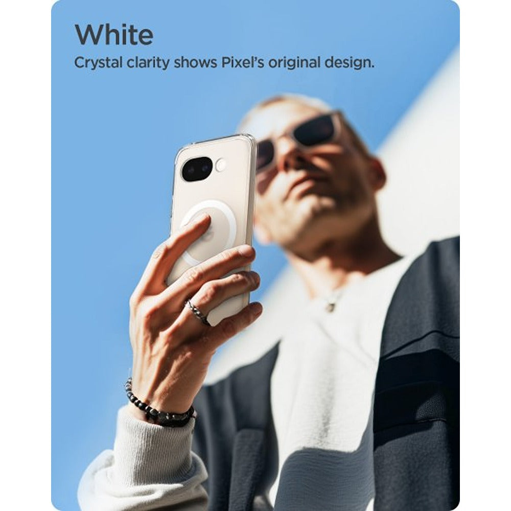 Spigen Google Pixel 10a -suojakuori Ultra Hybrid MagFit Clear White