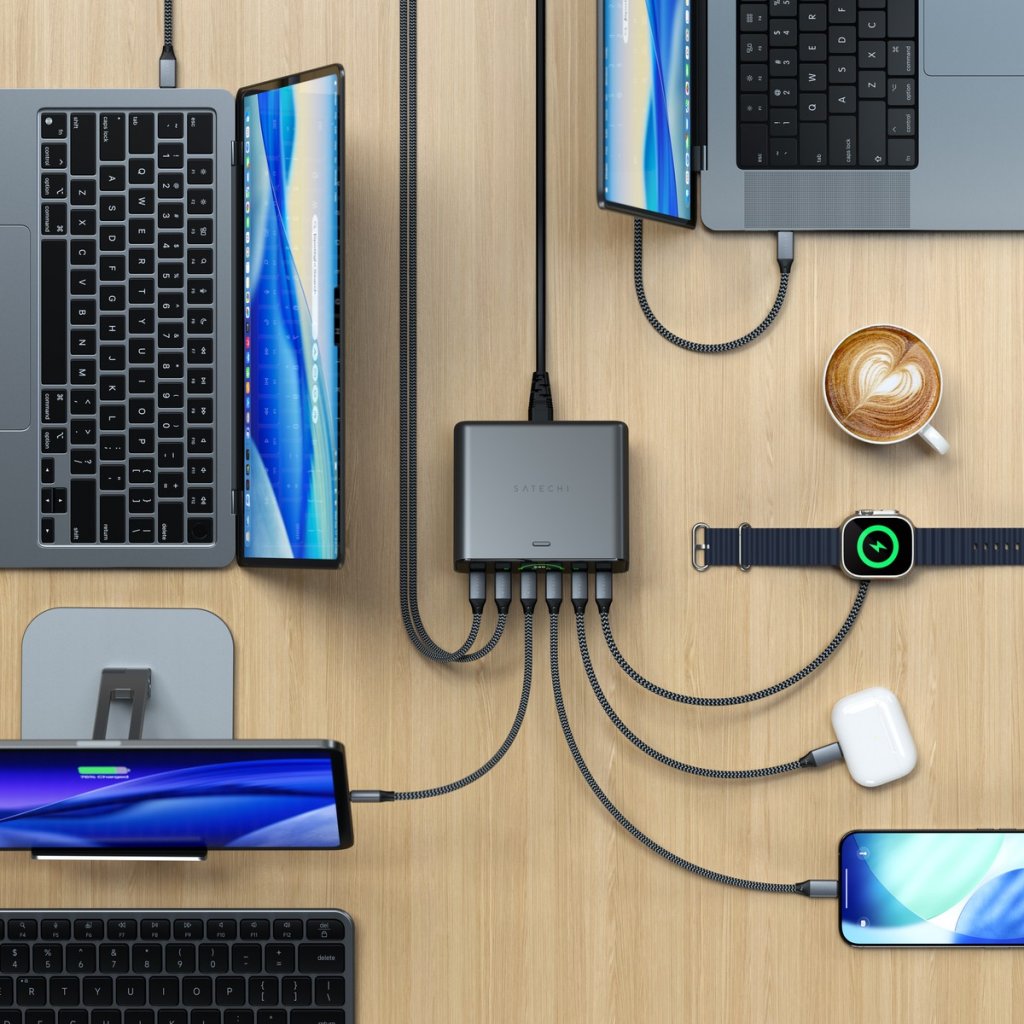 Satechi ChargeView 240W työpöytälaturi avaruusmusta
