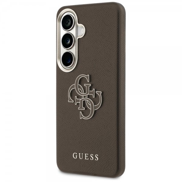 Guess Samsung Galaxy S26 Plus Kotelo 4G Logo Grained Ruskea