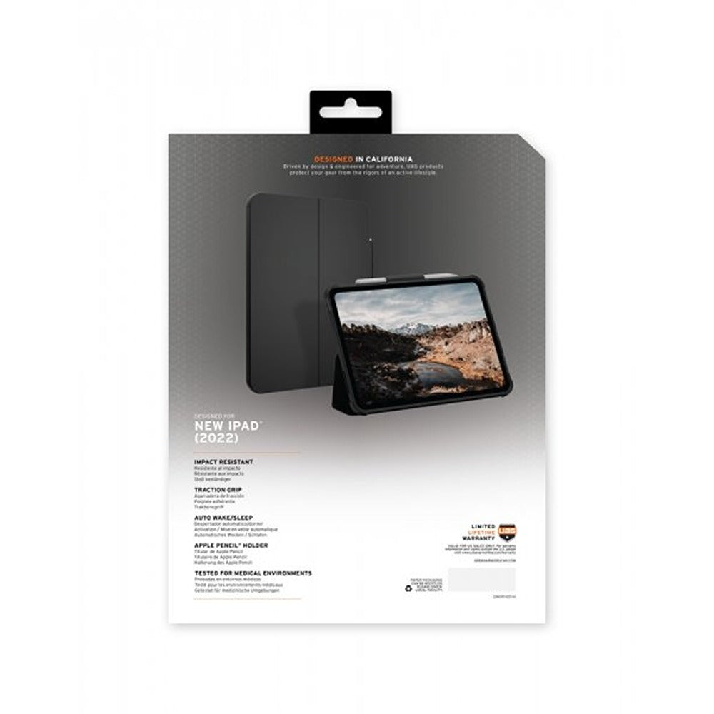 Urban Armor Gear (UAG) iPad 10.9 (gen 10)/iPad 11 (A16) Kotelo Plyo Folio Musta/Ice