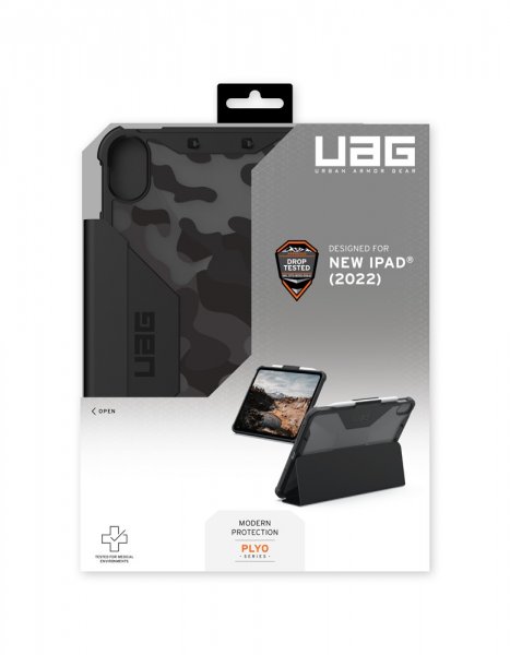 Urban Armor Gear (UAG) iPad 10.9 (10. sukupolvi)/iPad 11 (A16) Plyo Folio Midnight Camo -suojakotelo