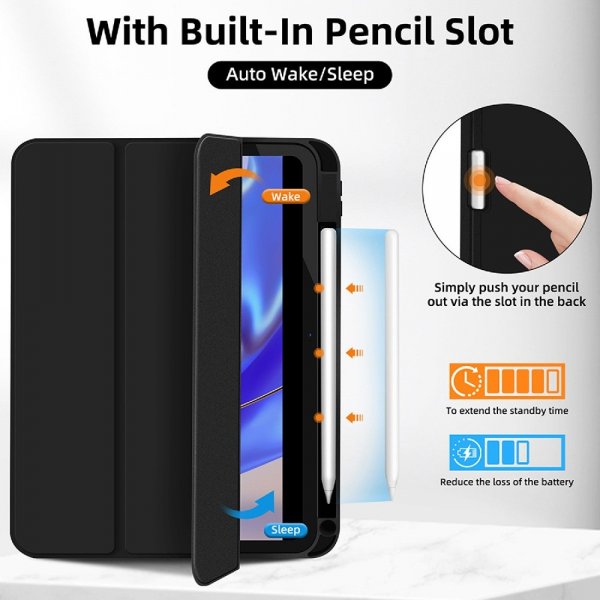 4smarts iPad Air 11 (M2/M3/M4)/iPad Pro 11 (gen 2/3/4) Kotelo Folio Kotelo Basic Musta