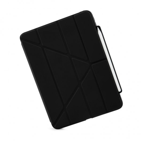 Pipetto iPad Pro 11 (2./3./4. sukupolvi) Origami No3 Pencil Case -suojakotelo, musta