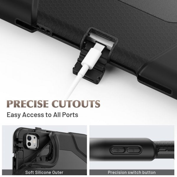 iPad Pro 11 (M4/M5) Heavy Duty Armor -kuori, musta