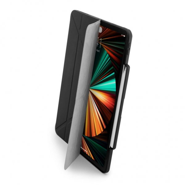 Pipetto iPad Pro 12.9 (sukupolvi 4/5/6) Origami No3 Pencil -suojakuori, musta