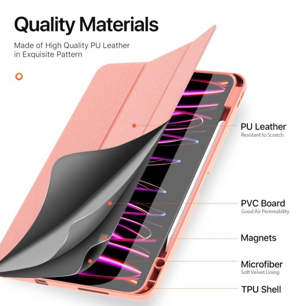 Dux Ducis iPad Pro 13 (M4/M5) Suojakotelo DOMO-sarja Pinkki