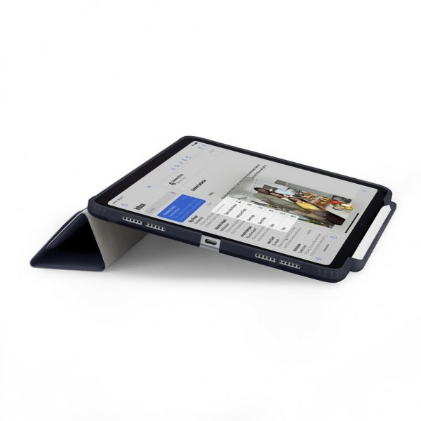 Pipetto iPad Pro 13 (M4/M5) -suojakotelo Origami No3 Pencil Case, tummansininen