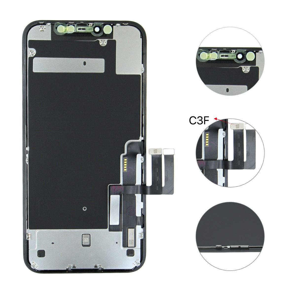 iPhone 11 LCD-näyttö, kunnostettu - Musta