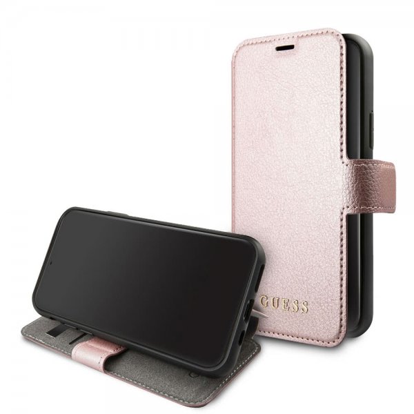 Guess iPhone 11 Pro Kuori Nahkakuvio Ruusukulta