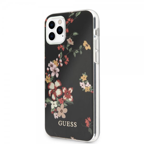 Guess iPhone 11 Pro Max Kuori Flower Edition N.4 Musta