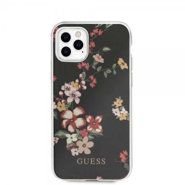 Guess iPhone 11 Pro Max Kuori Flower Edition N.4 Musta