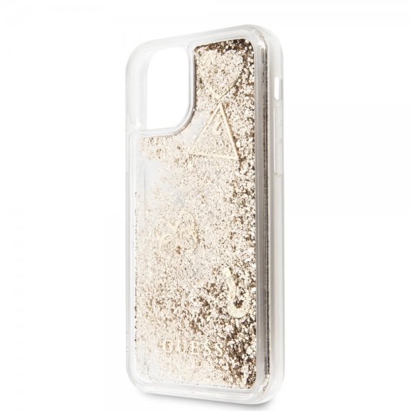 Guess iPhone 11 Pro Max kuori Glitter Hearts Gold