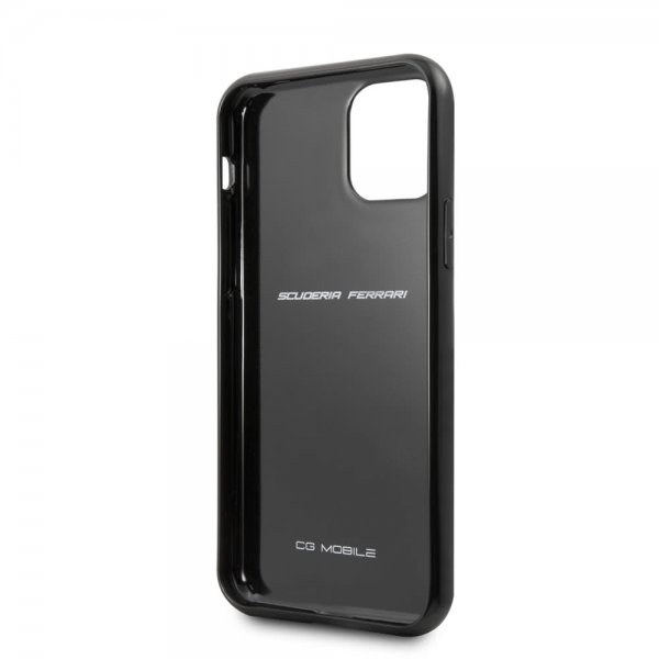 Ferrari iPhone 11 Pro Max -suojakuori, hiilikuitukuvio, musta