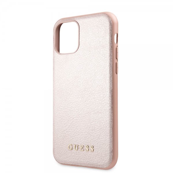 Guess iPhone 11 Pro Max Kuori Nahkarakenne Ruusukulta