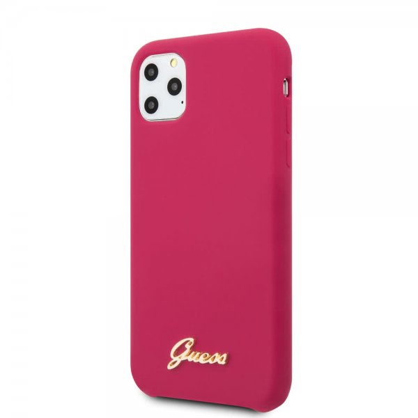 Guess iPhone 11 Pro Max Kuori Silikonisuoja Vintage Punainen
