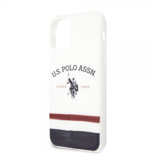 U.S. Polo iPhone 11 Pro Max -kuori, kolmivärinen valkoinen