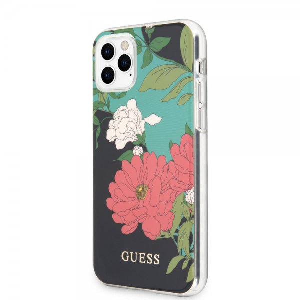 Guess iPhone 11 Pro Kuori Flower Edition N.1 Musta