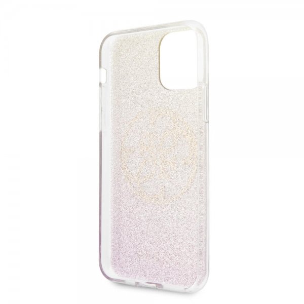 Guess iPhone 11 Pro Kuori Glitter Circle Ruusukulta