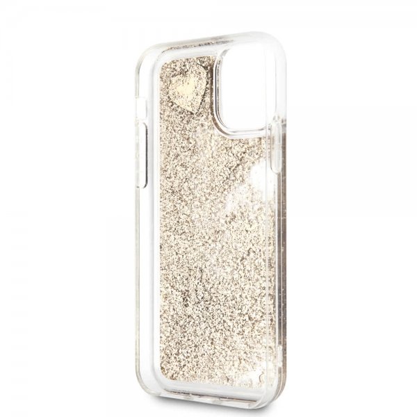 Guess iPhone 11 Pro Kuori Glitter Hearts Kulta