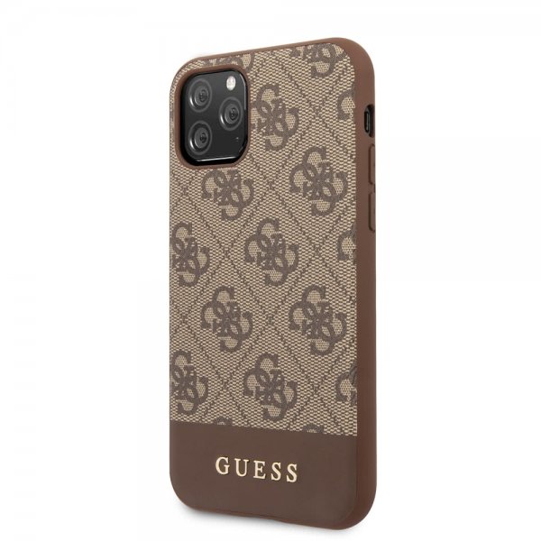 Guess iPhone 11 Pro Kuori Stripe Cover Ruskea