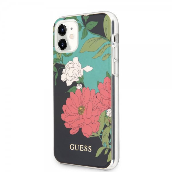 Guess iPhone 11 -suojakuori Flower Edition N.1, musta