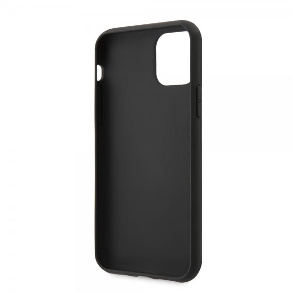 Guess iPhone 11 -suojakuori, nahkakuvioitu, musta