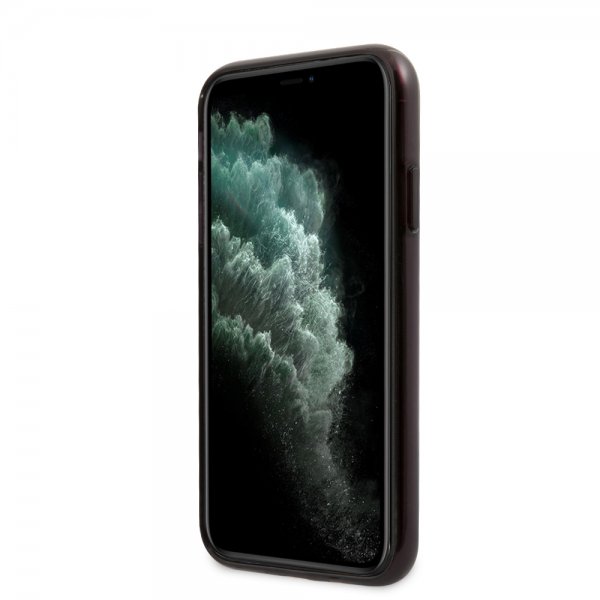 AMG iPhone 11 -suojakuori, metallimusta, läpinäkyvä