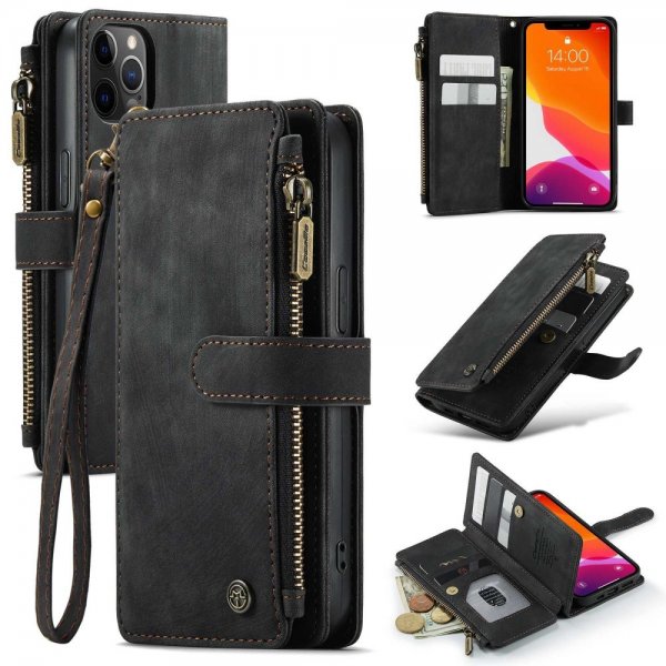 CaseMe iPhone 12/iPhone 12 Pro Kotelo C30 Sarja Musta