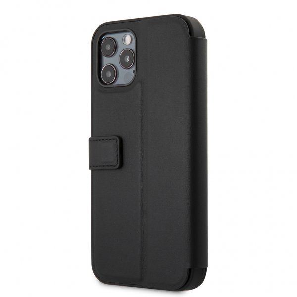 Ferrari iPhone 12/iPhone 12 Pro Kotelo Logo Perforoitu Musta