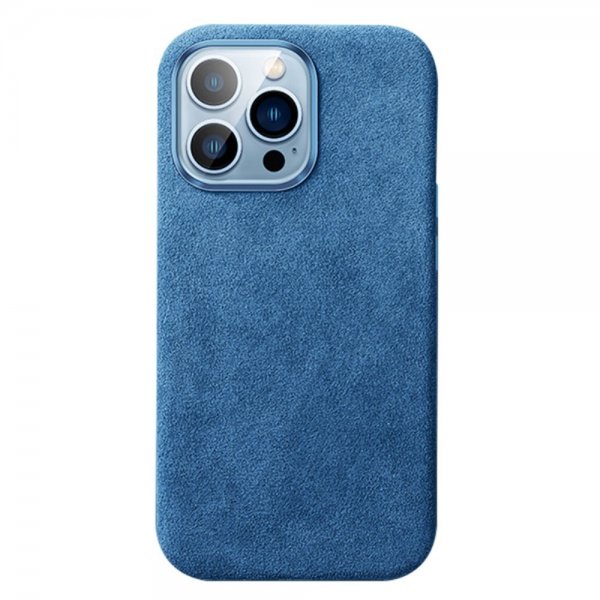 iPhone 12/iPhone 12 Pro Kuori Alcantara MagSafe Sininen