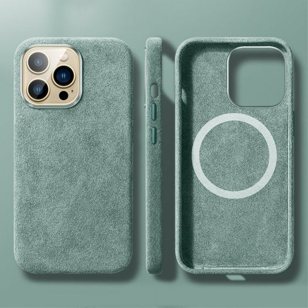 iPhone 12/iPhone 12 Pro Kuori Alcantara MagSafe Vihreä