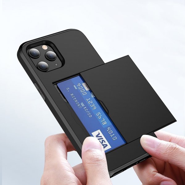 iPhone 12/iPhone 12 Pro Kuoret Card Slide Sininen