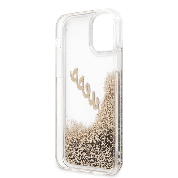 Guess iPhone 12/iPhone 12 Pro Kuori Liquid Glitter Vintage Gold