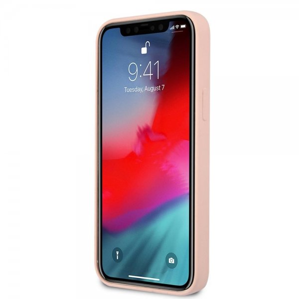 Guess iPhone 12/iPhone 12 Pro Suojakuori Metal Triangle Pinkki