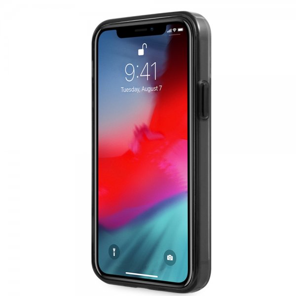 AMG iPhone 12/iPhone 12 Pro Kuori Metallinen Musta Läpinäkyvä