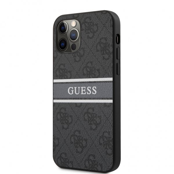 Guess iPhone 12/iPhone 12 Pro Kuoret Printed Stripe Harmaa