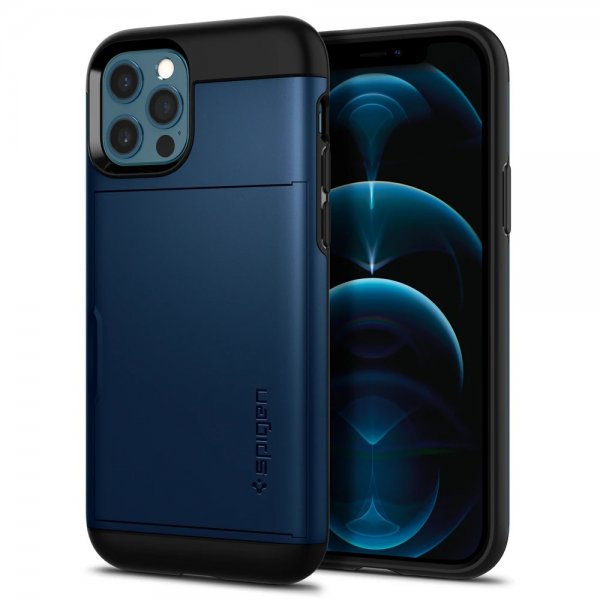 Spigen iPhone 12/iPhone 12 Pro Kuori Slim Armor CS Navy Blue