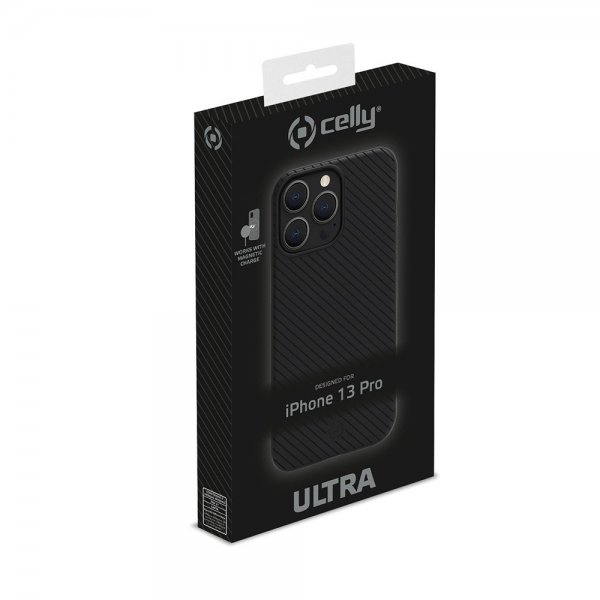 Celly iPhone 12/iPhone 12 Pro Kotelo ULTRAMAG Musta