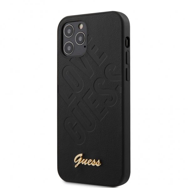 Guess iPhone 12/iPhone 12 Pro -kuoret Love Guess Musta