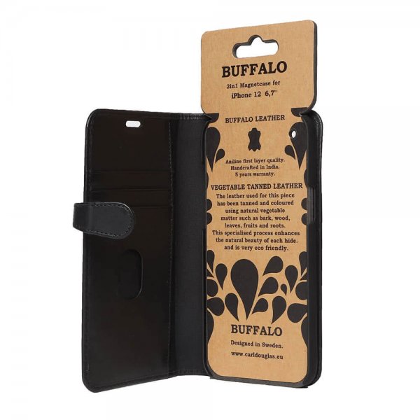 Buffalo iPhone 12 Pro Max -kotelo, irrotettava kuori, musta