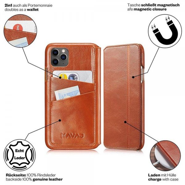 KAVAJ iPhone 12 Pro Max -suojakotelo Dallas Ruskea