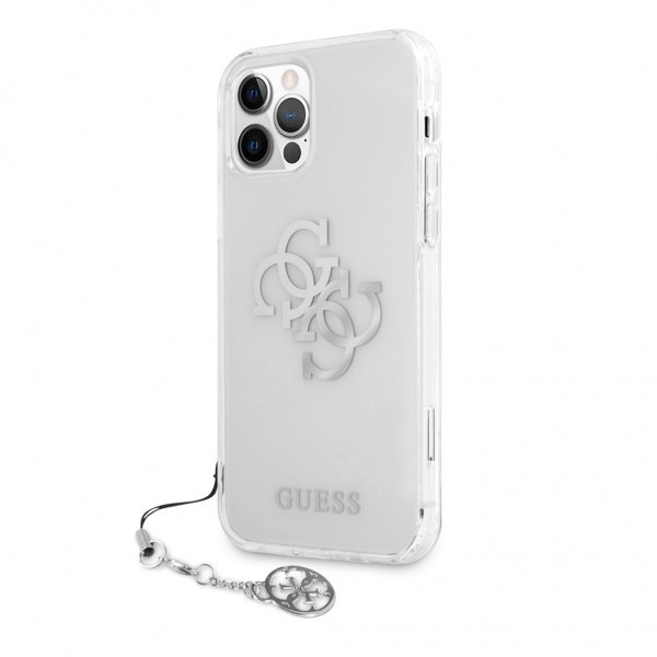 Guess iPhone 12 Pro Max Kuori 4G Logo Silver Kirkas