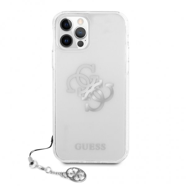 Guess iPhone 12 Pro Max Kuori 4G Logo Silver Kirkas