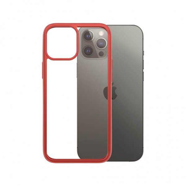 PanzerGlass iPhone 12 Pro Max ClearCase Color Mandarin Red -kuori