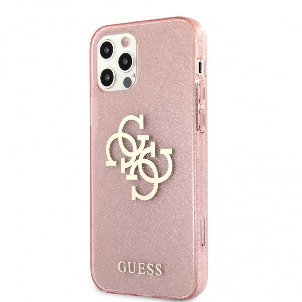 Guess iPhone 12 Pro Max Kuori Täysglitter Ruusu